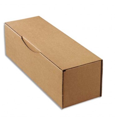 EMBALLAGE Boîte postale en carton simple cannelure havane - Dimensions : 33 x 10 x 10 cm