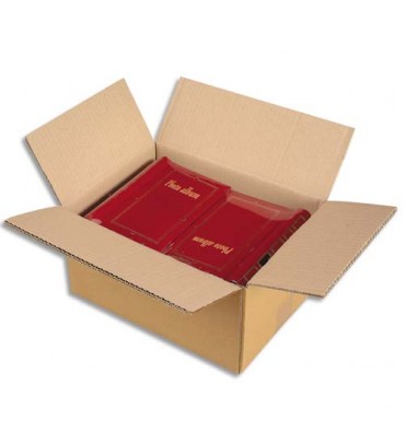 EMBALLAGE Paquet de 15 caisses américaines double cannelure en kraft écru - Dimensions : 40 x 30 x 27 cm