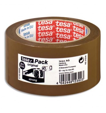 TESA Ruban adhésif d’emballage polypropylène qualité supérieure havane 52 microns, format 50 mm x 66 m