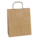 EMBALLAGE Paquet de 100 sacs kraft brun à poignée - 25 x 32 x 9 cm