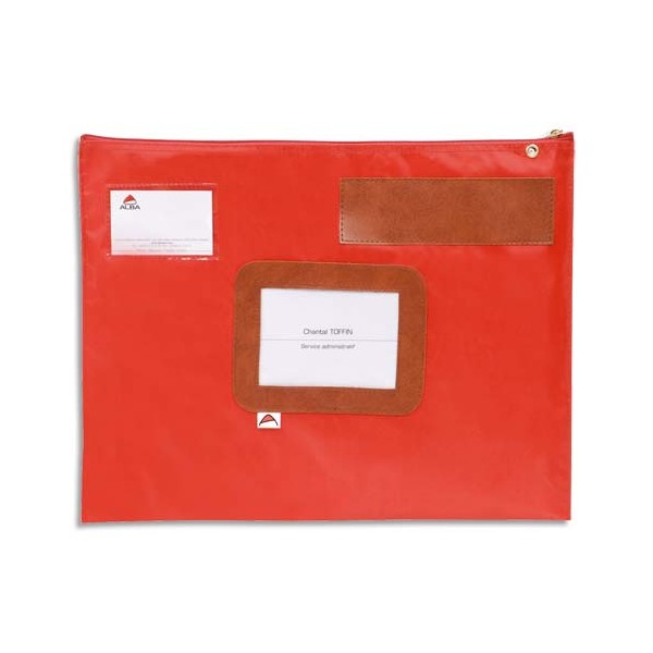 ALBA Pochette navette rouge en PVC dimensions : 42 x 32cm